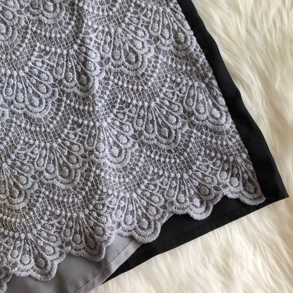 J.Crew Factory Grey lace Short Sleeve Tee - Picture 3 of 7